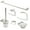 Brass, variant on Black Matte 6 Piece Bath Accessory Set