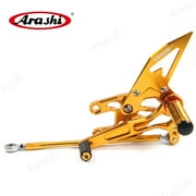 Arashi(Version 2.0) Adjustable Rearsets for KAWASAKI NINJA ZX10R ZX1000 2004 2005 Motorcycle Accessories Racing Foot Pegs Footrests Rear Sets ZX-10R Gold