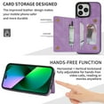thumbnail image 2 of SaniMore for iPhone 14 Pro Max 6.7" PU Leather Case RFID Blocking, Back Magnetic Button Flip Wallet Cover Built-in Card Slot & Multi-Angle Kickstand Ultra-Thin Full Body Protective Shell, Purple, 2 of 6