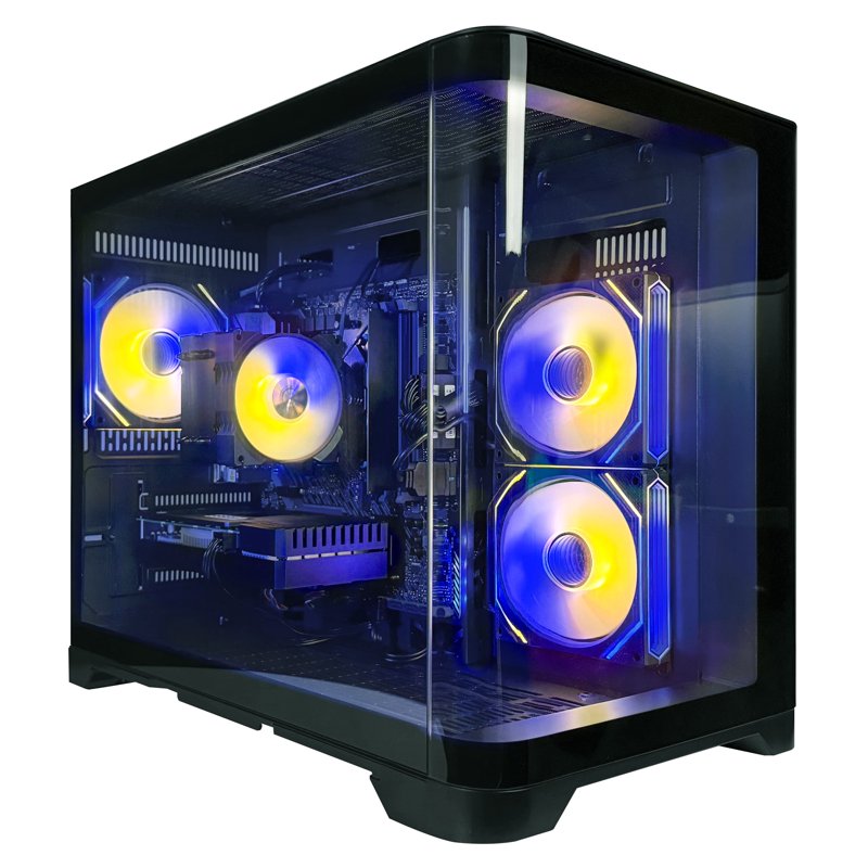 Periphio Atlas Gaming PC, AMD Ryzen 5 5500 up to 4.2GHz with Radeon RX 6500XT 4GB GPU (Gaming Optimized), 16GB RAM, 1TB SSD, WiFi, Windows 11 Desktop, Black