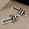 thumbnail image 4 of Women's Slippers Slide on Sandals, Fashionable Comfortable House Shoes with Color-Blocked Wrap Strap, Lightweight Pointed Toe Low Heel Easy Slip on for Spring Summer, Plus Size Available, 4 of 9