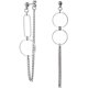 thumbnail image 1 of Pendientes de cadena de círculo asimétrico para mujeres y hombres Pendientes punk chapados en oro blanco TUNC Sencillez, 1 of 5