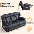 thumbnail image 3 of WISHDEER Loveseat Recliner Sofa RV Recliner Couch Manual Reclining Loveseat with Console for Living Room Home Theater Seating with AC/UsbC/Usb, 3 of 9