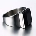 thumbnail image 5 of 18K Retro Gold Plated Black Agate Band Stainless Steel Men's Gift Ring Size 7-13, 5 of 8