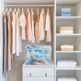 thumbnail image 4 of Yayeee Collapsible Storage Bin with Lid Fabric Closet Decorative Basket with Handles, Crystal Ocean, 4 of 7
