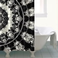 thumbnail image 4 of Black White Tie Dye Mandala Pattern Shower Curtain 84"x72" ,Bathroom Decorative Shower Curtains Set with 12 Hooks,Modern Waterproof Washable Shower Curtain, 4 of 6