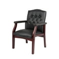 thumbnail image 6 of Boss Office Products B959-BK Ivy League Executive Guest Chair - Black/Mahogany, 6 of 9