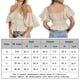 thumbnail image 2 of Camiseta Casual para Mujer Sexy con Cuello Descubierto y Color Sólido para Compras FLhrweasw Para estrenar, 2 of 7