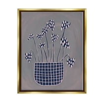 Stupell Spotted Plant Leaves Floral Patterned Botanical & Floral Painting Gold Floater Framed Art Print Wall Art