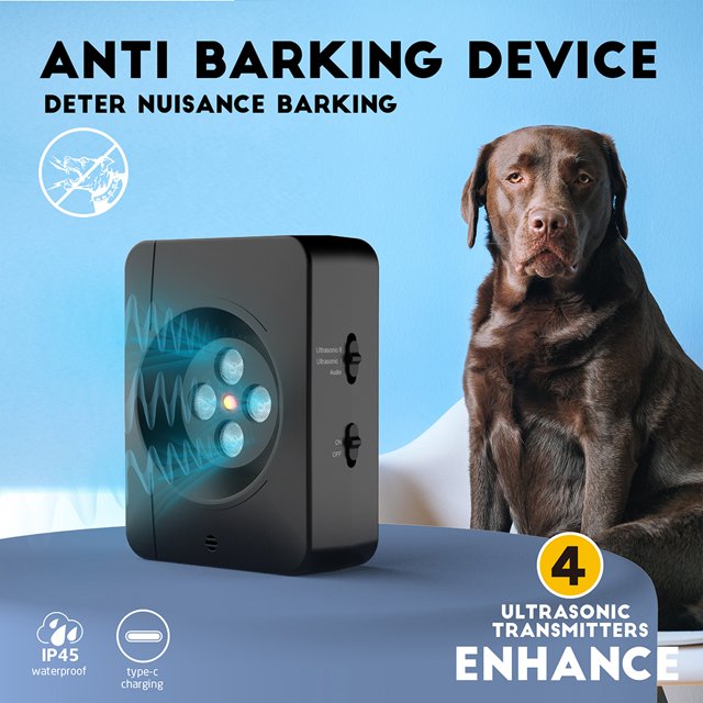 Anti-barking Anti-Dog Barking Device with 3 Gears Ultra-Sonic Dog Bark Control Deterrent Devices Rechargeable & Waterproof Stop Dog Barking Devices