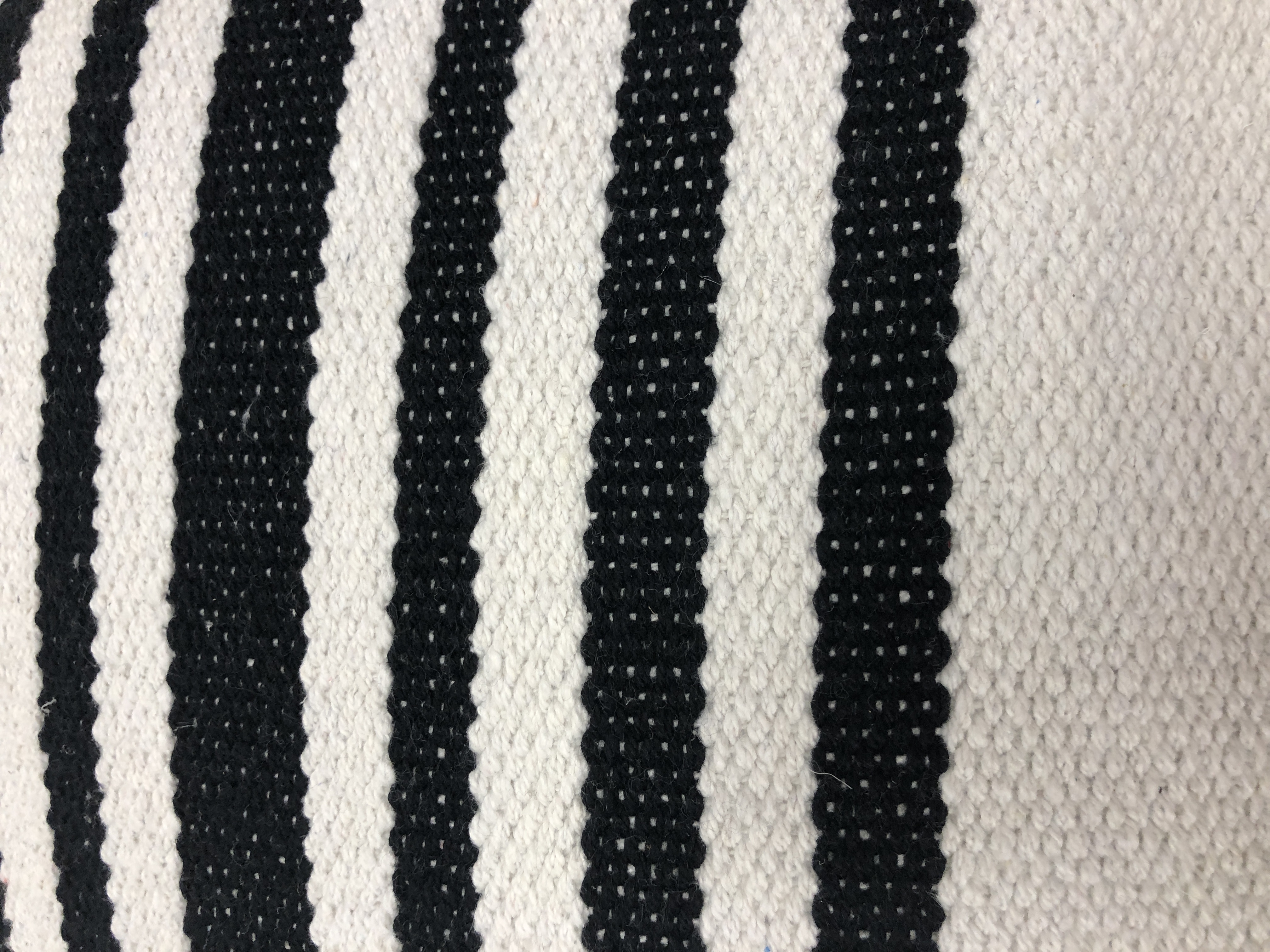 Ox Bay Faith Set of 2 White/Black Striped 22" x 22" Cotton Adult Decorative Feather Filled Pillow Set