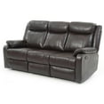 thumbnail image 3 of Pemberly Row Faux Leather Double Reclining Sofa in Dark Brown, 3 of 5