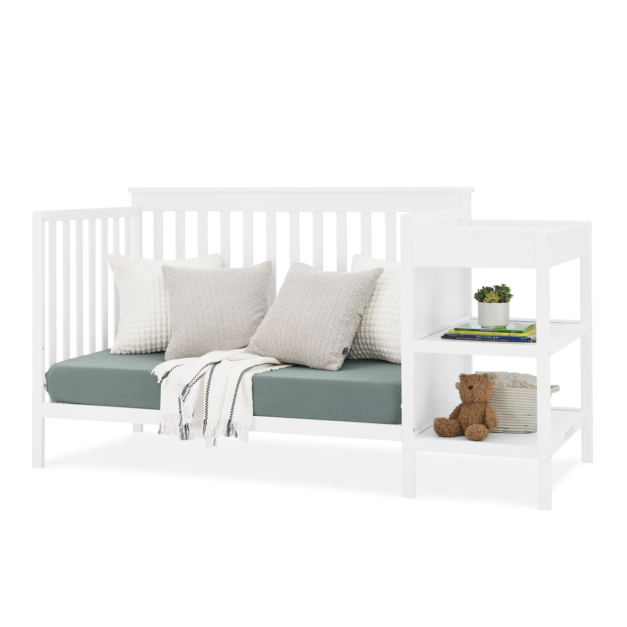 Delta Children Ellie 5-in-1 Convertible Crib and Changer - Greenguard Gold Certified, Bianca White