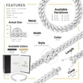 thumbnail image 3 of BEBERLINI Cuban Link Bracelet Silver Curb Chain 9" Stainless Steel Fashion Jewelry For Men 14 mm, 3 of 7