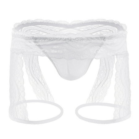 snowsong Womens Underwear Seamless Underwear Adult Lingerie Panties Lace Thongs Underwear With Garter Sexy Lingerie Panties for Women Sexy Underwear Lingerie for Women White M
