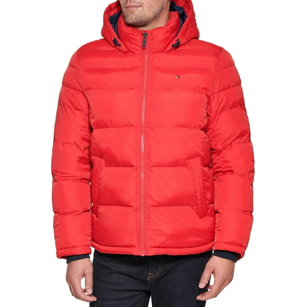 Chaqueta acolchada Tommy Hilfiger Orange Burst para hombre, talla M