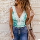 thumbnail image 5 of Moda mujer encaje sexy chaleco sin mangas con cuello en v sólido camiseta tops Pompotops  lopia998294, 5 of 9
