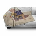 thumbnail image 3 of RV Soft Flannel Fleece Throw Blanket, Classic Station RV Camper Van with 2 Chairs and Surfing Board Recreational Vehicle, Cozy Plush for Indoor and Outdoor Use, 70" x 90", Multicolor, by Ambesonne, 3 of 6