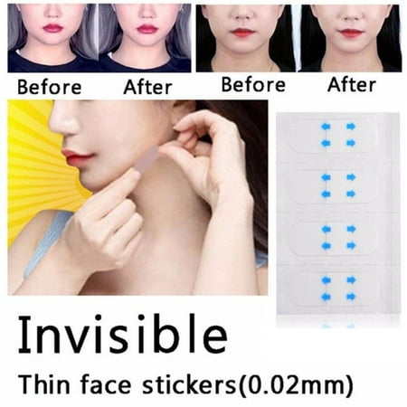 100pcs Thin Face Sticker,Face Lifting Patch,Double chin Sticker,Adhesive Tape Make-Up Face Lifting Patch,Tightens Skin And Eliminates Wrinkles Around Face, Jaw, And Neck (Best Neck Lift Tape)