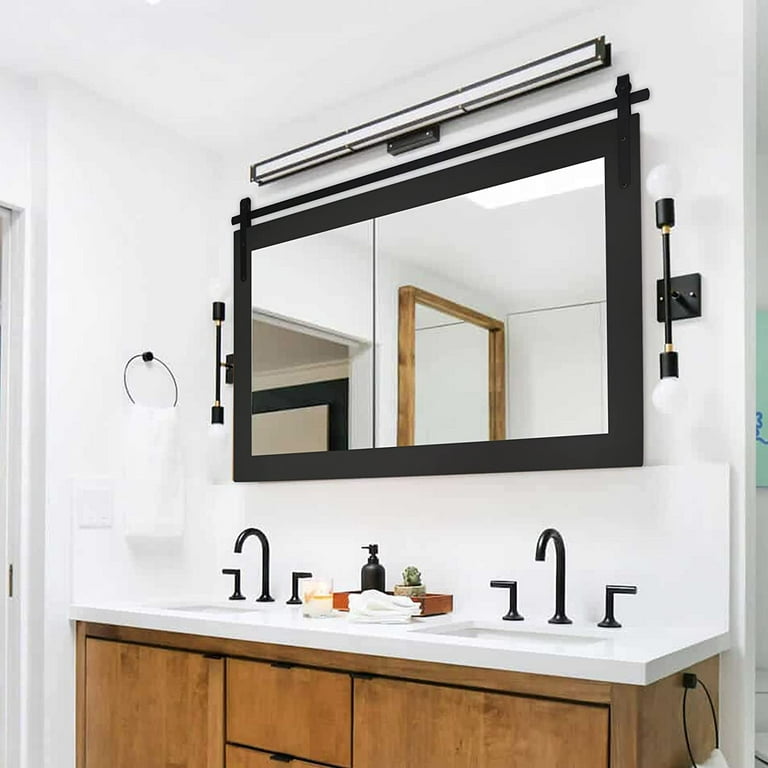 Wood framed deals vanity mirrors