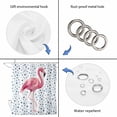 thumbnail image 5 of Pink Flamingo Bathroom Shower Curtains with 12 Hooks Polyester Waterproof Shower Curtain for Stalls and Bathtubs Blue Polka Dots Tropical Modern Art Decorative Bathroom Privacy Curtain 54x78 Inches, 5 of 9