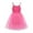 Hot Pink, variant on Utoimkio Girls Long Evening Gown Halter Dress Summer Mesh Maxi Dress Short Sleeve Princess Party Dresses for Girls