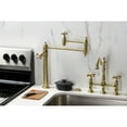 thumbnail image 2 of Kingston Brass KS3707AX Restoration Deck Mount Pot Filler Faucet, Brushed Brass, 2 of 8