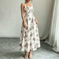 thumbnail image 2 of WRKEKC Summer Dresses for Women Printed Sleeveless a Line Pleated Square Neck Ankle Length Versatile Casual Wear, 2 of 8