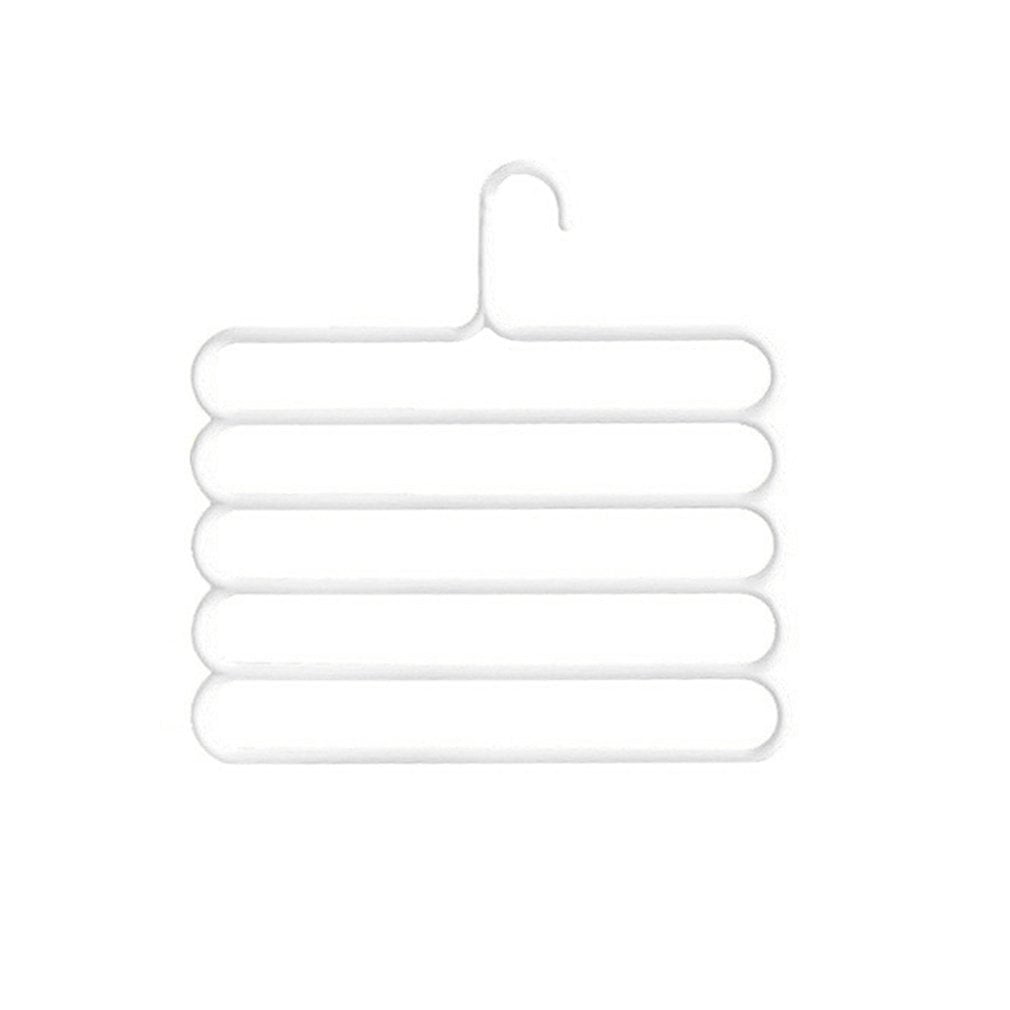 Anti-slip Magic Multiple Layer Trousers Hanger Multifunction Pants Closet Belt Holder Rack S-type 5 Layers Saving Space BRONZE