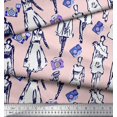 thumbnail image 2 of Soimoi Poly Georgette Fabric Women & Camera Fashion Print Sewing Fabric Yard 42 Inch Wide, 2 of 3