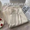 thumbnail image 1 of \ [105cm] Traje De Cintura Alta Para Cortinas De Pierna Ancha , Pantalones De Mujer , Primavera Y Otoño , Estilo Coreano , casual , Piso , Suelto , Recto , bl, 1 of 4