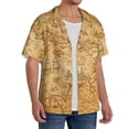 thumbnail image 2 of Daiia Old Vintage Map Of Sea Men's Linen Shirts Short Sleeve Casual Shirts Button Down Shirt for Men Beach Summer Wedding Shirt-Medium, 2 of 6