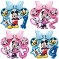 thumbnail image 2 of 1 juego de globos de aluminio de Minnie Mouse rosa de Disney, decoración para fiesta de cumpleaños de niña, suministros para baby shower, juguetes para niños, globos, 2 of 5