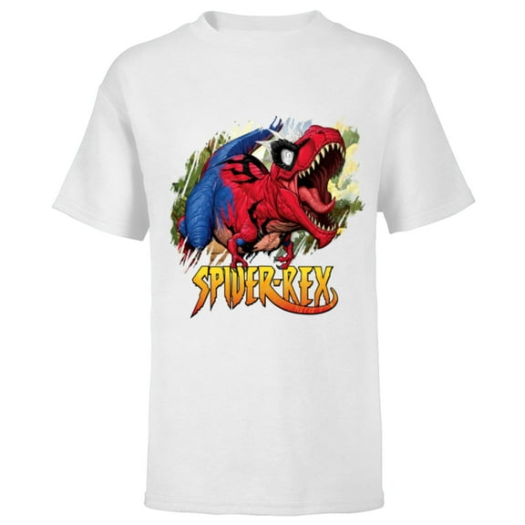 Marvel Spider-Man Spider-Rex Rip and Roar - Short Sleeve T-Shirt for Kids - Customized-White