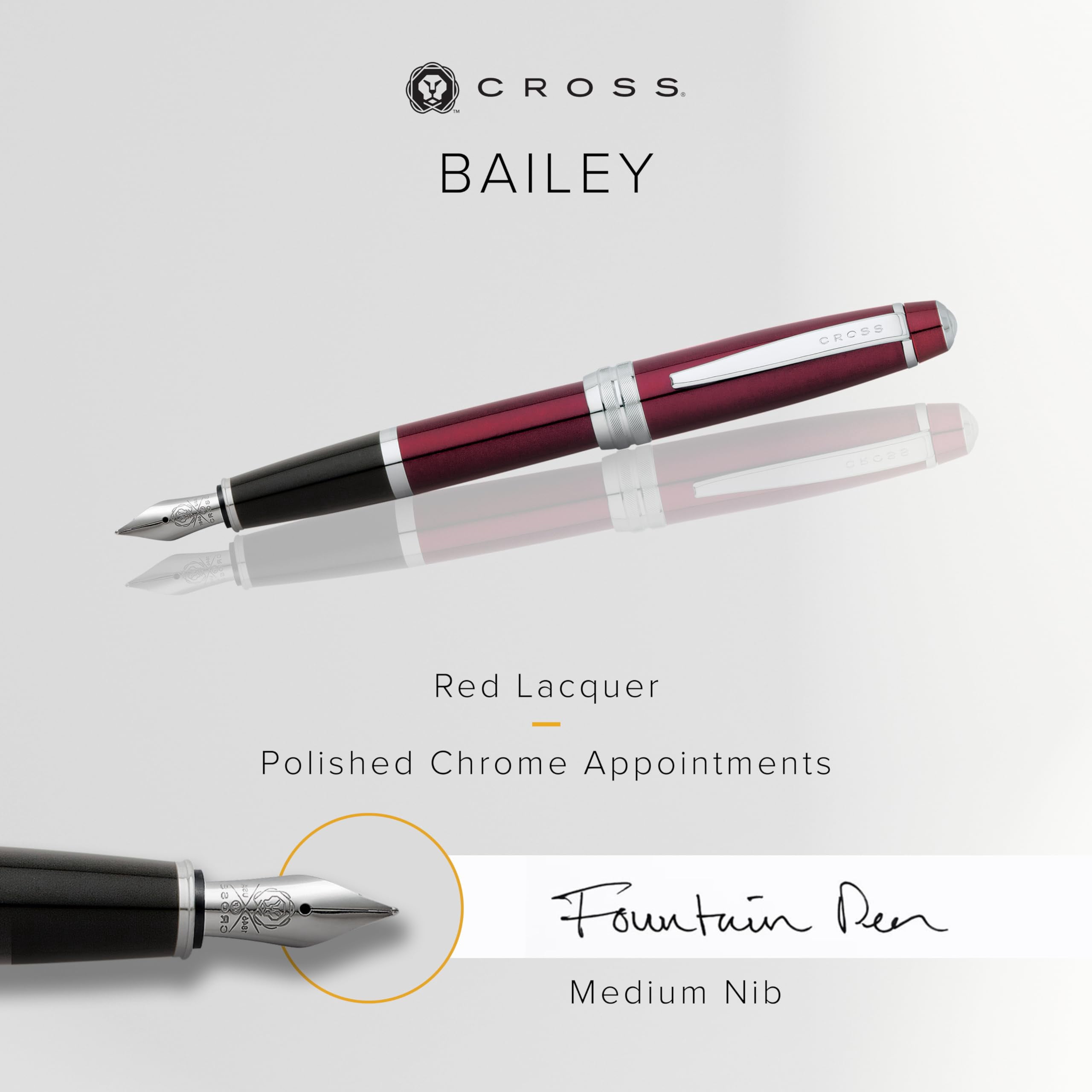 Cross Bailey™ Red Lacquer Medium Nib Fountain Pen