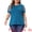 Blue, variant on DARING DIVA Women's Plus Casual Crew Neck Mesh T Shirt Blouse Tops 1X Black