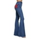 thumbnail image 2 of Pantalones Vaqueros Acampanados con Parches de Estrellas para Mujer, Cintura Media, Corte Acampanado, Elásticos, Pierna Recta, Ajustados. Azul L, 2 of 9