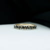 0.50 CT Baguette and Round Cut Black Spinel Half Eternity Ring for Ladies, 14K Yellow Gold, US 11.50