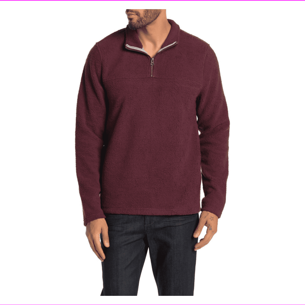 shearling quarter zip