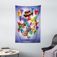 thumbnail image 1 of Birthday Tapestry, Presents Fun Balloons Curly Ribbons and Cake witn Candles Stars Background Print, Wall Hanging for Bedroom Living Room Dorm Decor, 40W X 60L Inches, Multicolor, by Ambesonne, 1 of 2