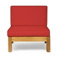 thumbnail image 5 of Frankie Outdoor 5 Piece Acacia Wood V-Shaped Sectional Sofa Set and Cushions, Teak, Red, 5 of 13