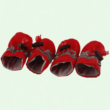Adjustable Drawstring Dog Socks, Red, XS, Paw Protectors for Small Medium Pets