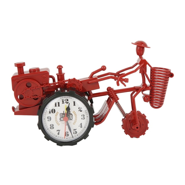 YSTINNG Desktop Clock Tractor Shape Accurate Time Setting Plastic 23.5x14x10cm Decorative Practical Clock Ornament C311-1855