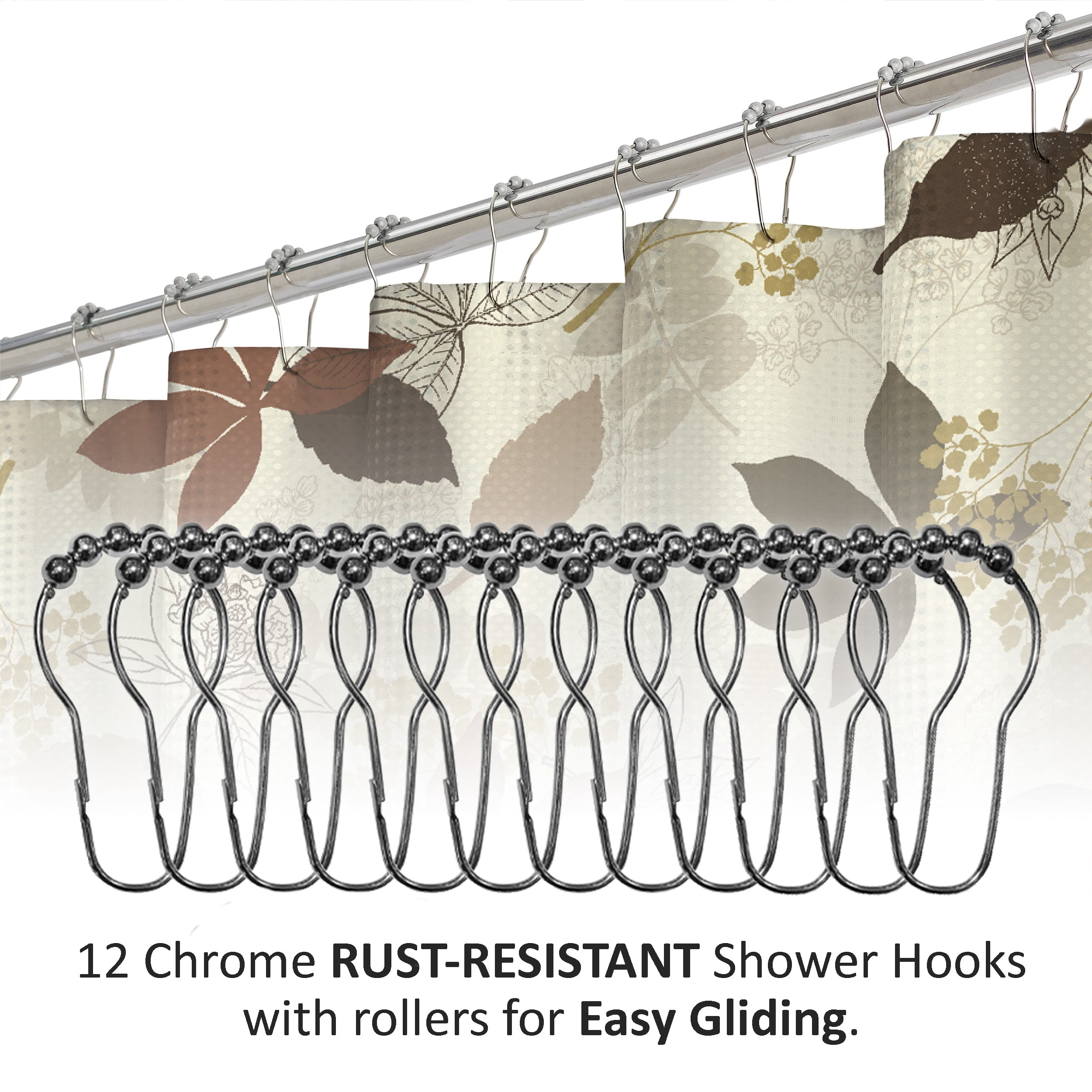 Brown Geometric, Bathroom Set, 15 Piece, Blowing Leaves