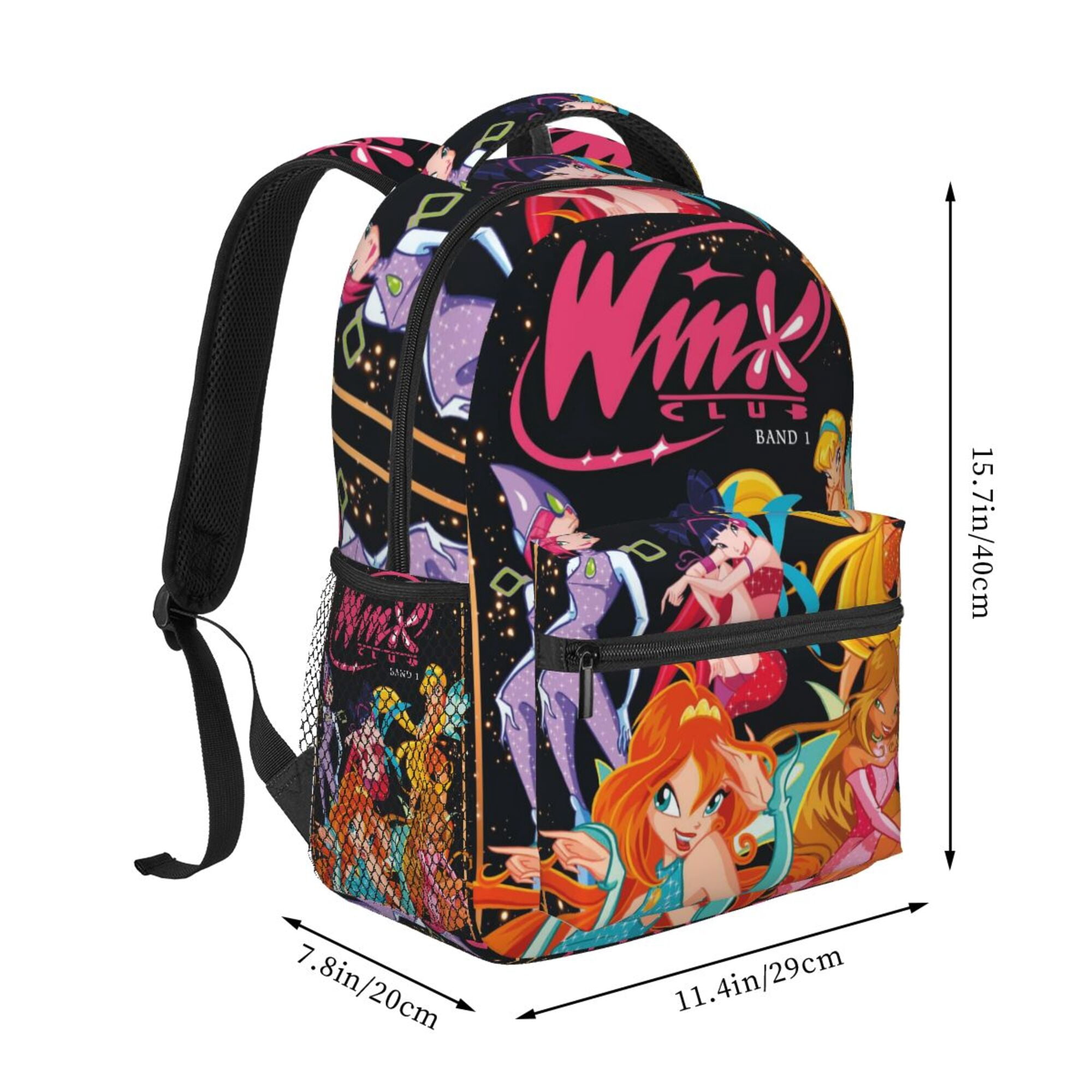 Winx Club Cartoon Backpack Cute Large Capacity Casual School Unisex Laptop Bags Travel Sports Daypack Bookbags