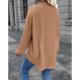 thumbnail image 4 of Camiseta de manga larga con botones y cuello en V, dobladillo suelto de Color sólido, regalos para mujer para fiesta, compras, trabajo, 4 of 6