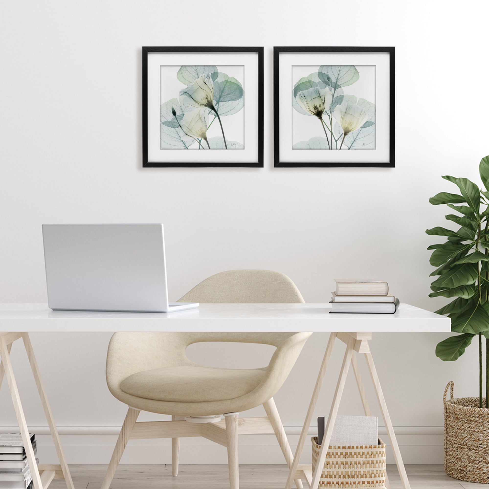 Stupell Industries Divine Fate Flowers 2 Piece Black Framed Print Under Glass Set, design by Albert Koetsier