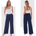 thumbnail image 2 of Pantalones de Mujer de Vestir,Pantalon Pierna Ancha Mujer con Bolsillos,Cintura Alta,Moderno y versátil,Adecus para el Trabajo, Ocasiones Informales, Yoga y Citas, 2 of 3