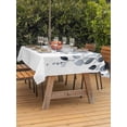 thumbnail image 4 of 54x80 Inch Outdoor Tablecloth with Umbrella Hole Zipper Rectangle Blue Eucalyptus Leaves Rectangular Tablecloths Outside Waterproof Watercolor Summer Leaf Patio Table Cloth Cover for Picnic Party, 4 of 8