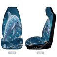 thumbnail image 3 of Sparkling Dolphin Ocean Moonlight Set of 2Pcs Car Seat Covers Easy Clean Automobile Seat Protector Car Interior Accessories, 3 of 6